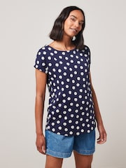 Blanco/Azul/Estampado de margaritas - Pack de 3 camisetas de algodón 100 % con mangas casquillo - Imagen 5 de 10