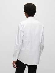 BOSS White Slim Fit Dress 100% Cotton Shirt - Image 3 of 5