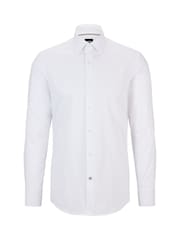 BOSS White Slim Fit Dress 100% Cotton Shirt - Image 5 of 5