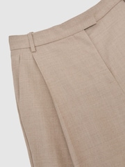 Reiss Neutral Juniper Wool-Blend Barrel-Leg Suit Trousers - Image 7 of 7