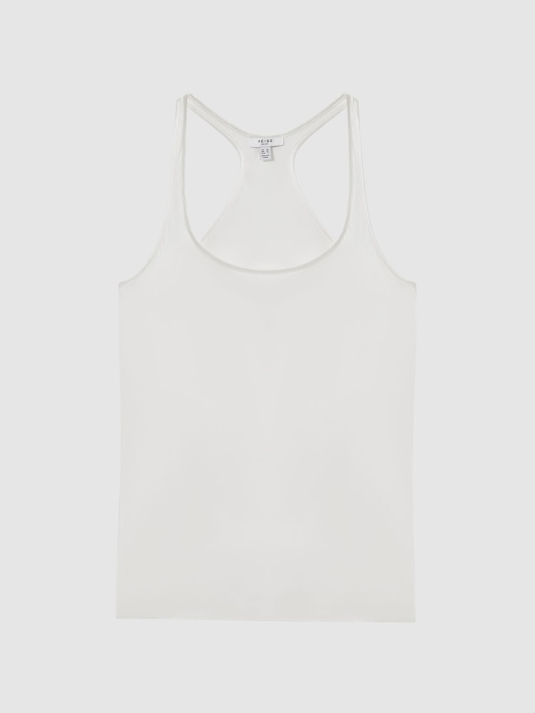Reiss Ivory Aura Silk Racerback Vest - Image 2 of 4