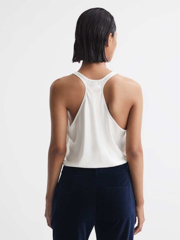 Reiss Ivory Aura Silk Racerback Vest - Image 4 of 4
