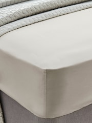 Laura Ashley Natural 400 Thread Count 100% Cotton Fitted Sheet - Image 1 of 1