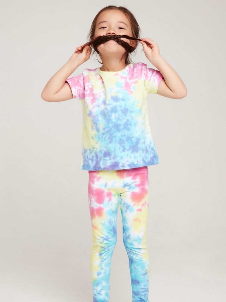M&Co Blue Tie Dye Leggings - Image 1 of 5 M&Co Blue Tie Dye Leggings - Image 1 of 5