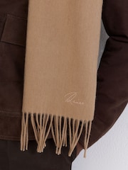 Reiss Camel Picton Wool and Cashmere Scarf - Image 4 of 6