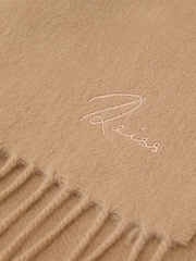 Reiss Camel Picton Wool and Cashmere Scarf - Image 5 of 6