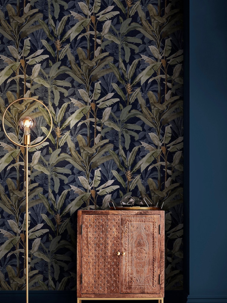 Graham & Brown Blue Borneo 10M Wallpaper - Image 1 of 3