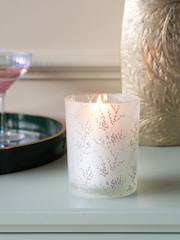 Laura Ashley Pussy Willow Glass Hurricane Candle Holder - Image 1 of 4