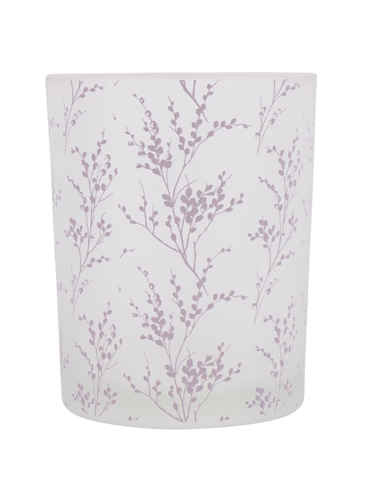 Laura Ashley Pussy Willow Glass Hurricane Candle Holder - Image 2 of 4
