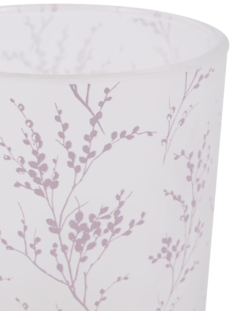Laura Ashley Pussy Willow Glass Hurricane Candle Holder - Image 4 of 4