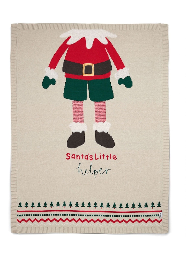 Mamas & Papas Brown My First Christmas Small Knitted Elf Blanket - Image 2 of 3