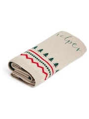 Mamas & Papas Brown My First Christmas Small Knitted Elf Blanket - Image 3 of 3