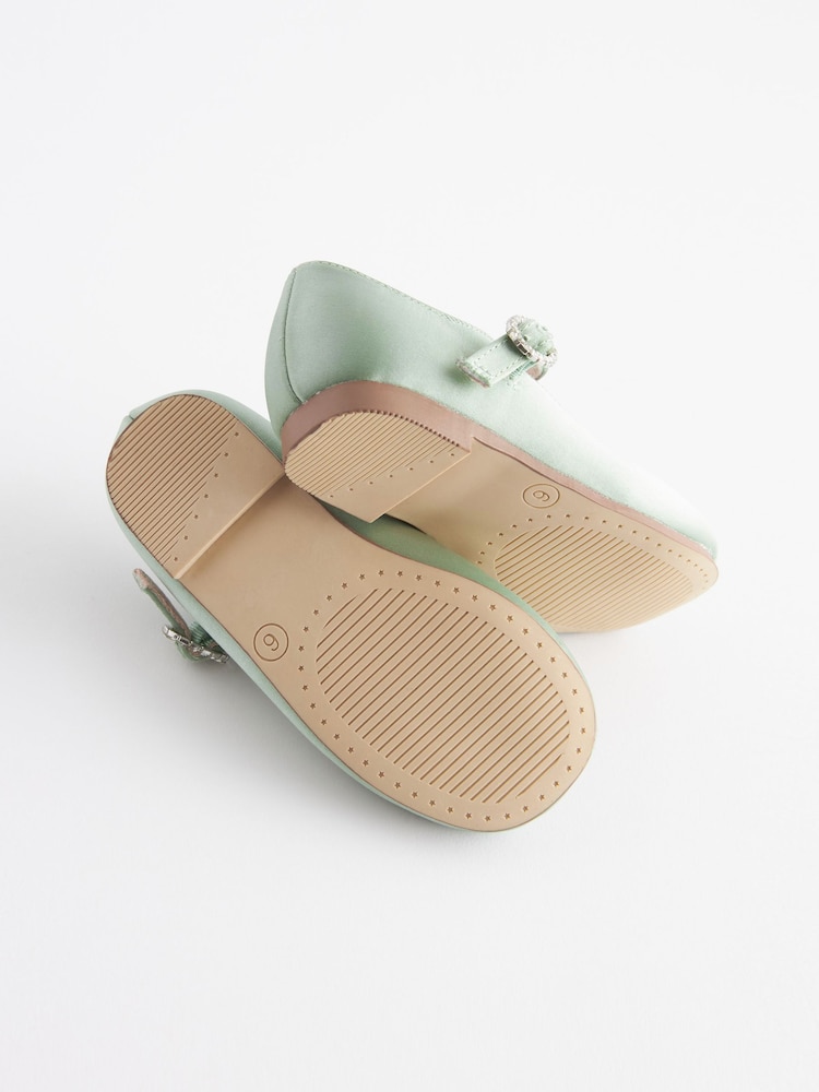 Sage Green Standard Fit (F) Bridesmaid Collection Mary Jane Occasion Shoes - Image 7 of 7