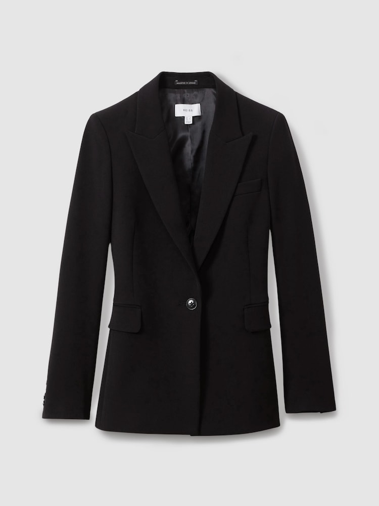 Reiss Black Gabi Tall Tailored Single Breasted Suit Blazer - Image 2 of 7 Reiss Black Gabi Tall Tailored Single Breasted Suit Blazer - Image 2 of 7