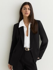 Reiss Black Gabi Tall Tailored Single Breasted Suit Blazer - Image 3 of 7