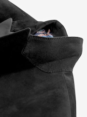Black Regular Fit Velvet Blazer - Image 12 of 14