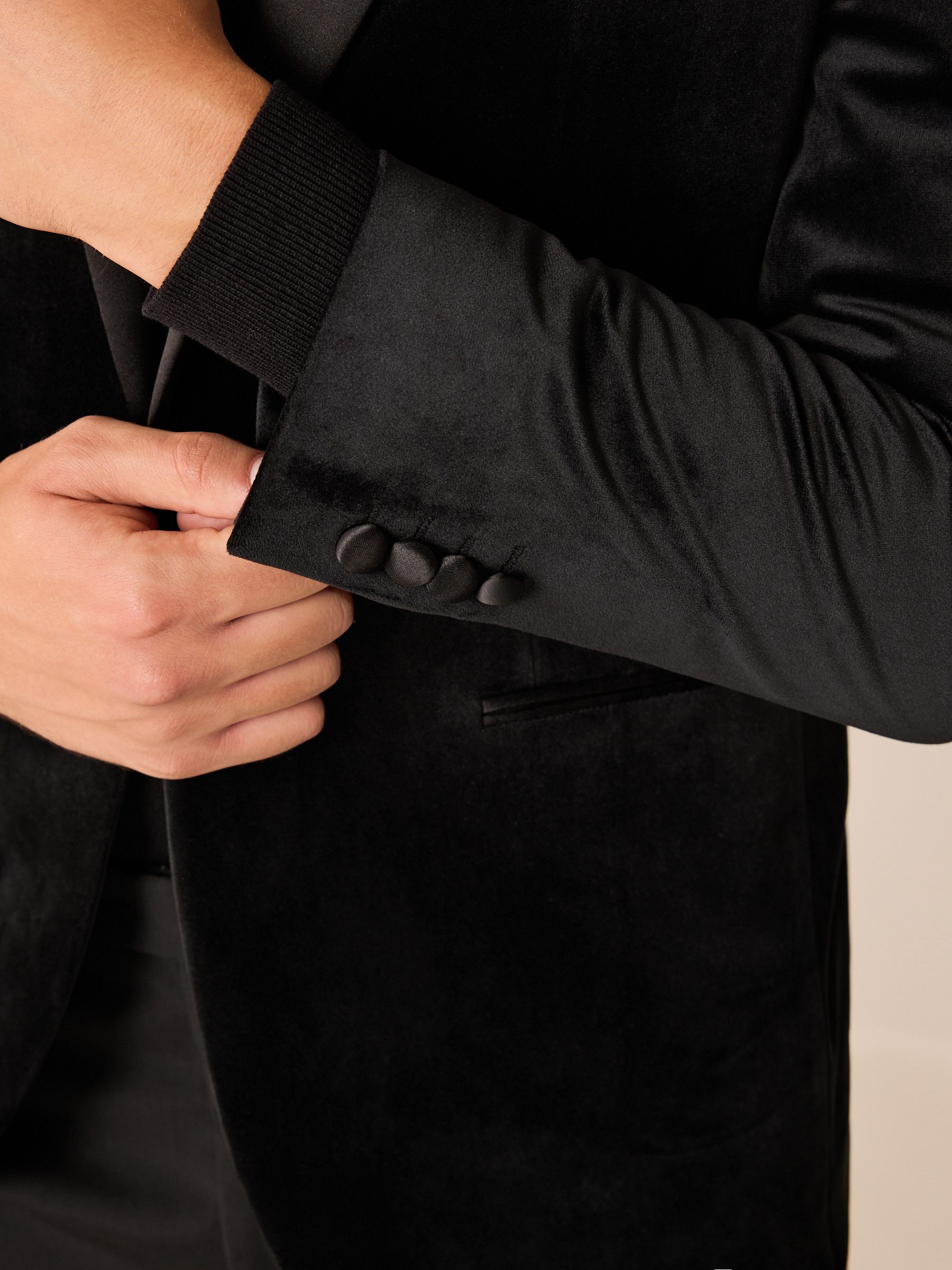 Buy Black Regular Fit Velvet Blazer from Next United Arab Emirates
