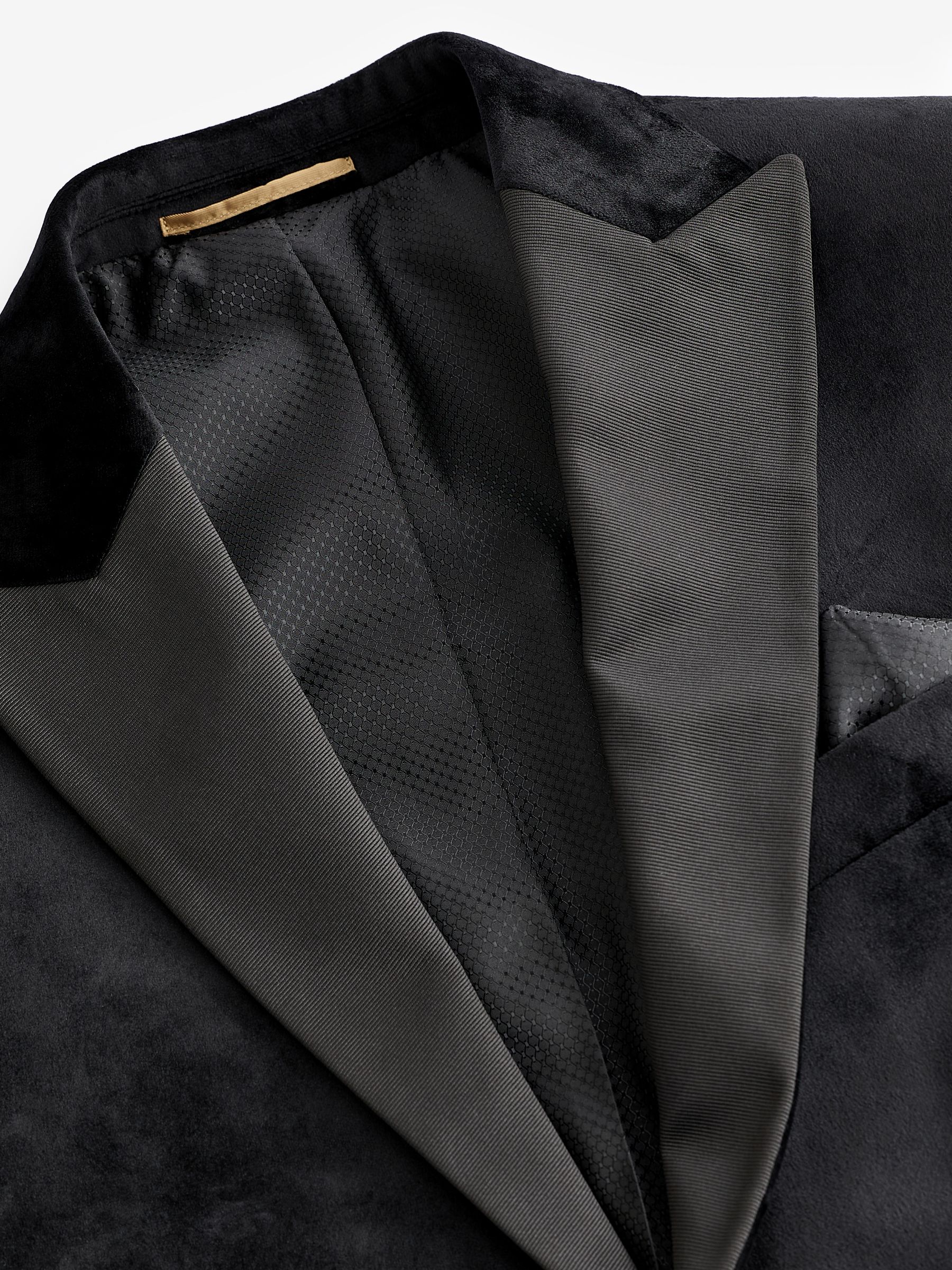 Buy Black Regular Fit Velvet Blazer from Next Luxembourg