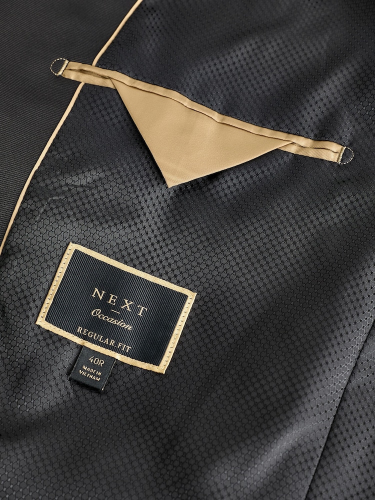 Black Regular Fit Velvet Blazer - Image 9 of 10