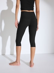 Black Next Active Sports Yoga Wrap Waist Capri Leggings - Image 4 of 6