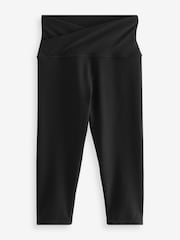 Black Next Active Sports Yoga Wrap Waist Capri Leggings - Image 6 of 6