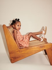 Soft Orange Woodblock Peplum Dress (3mths-8yrs) - Image 2 of 6