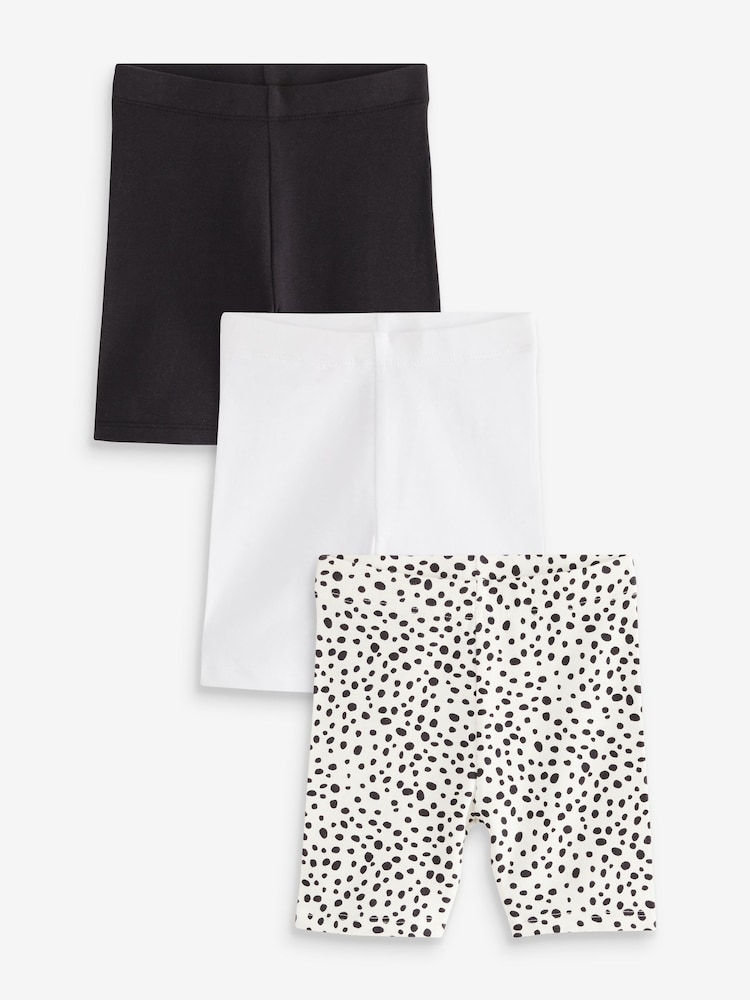 Black/White Cycling Shorts 3 Pack (3mths-7yrs) - Image 1 of 2