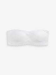 Weiß - Bügelloser Bandeau-BH ohne Träger mit Muschelsaum - Bild 2 von 2