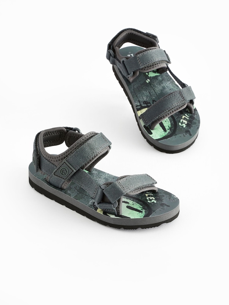Grey Graffiti Trekker Sandals - Image 1 of 6