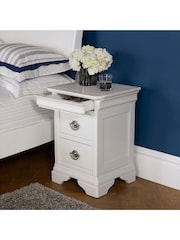 Bentley Designs White Chantilly 2 Drawer Bedside Table - Image 1 of 4