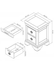 Bentley Designs White Chantilly 2 Drawer Bedside Table - Image 4 of 4