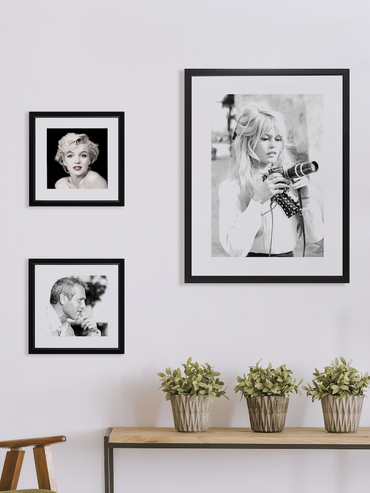 Brookpace Lascelles Black Black And White 'Brigitte Bardot Camera' Photographic Print In Glass Black Frame - Image 2 of 3