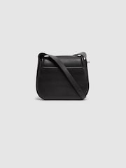 Reiss Black Cleo Leather Saddle Bag - Image 3 of 5