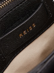Reiss Black Cleo Leather Saddle Bag - Image 4 of 5