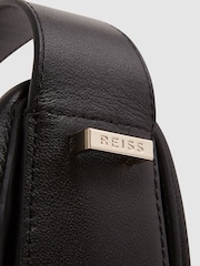 Reiss Black Cleo Leather Saddle Bag - Image 5 of 5
