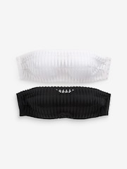 Schwarz/Weiß - Trägerlose BHs mit geometrischem Spitzendesign im 2er-Pack - Bild 6 von 7