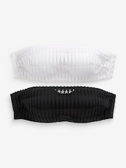 Schwarz/Weiß - Trägerlose BHs mit geometrischem Spitzendesign im 2er-Pack - Bild 7 von 7