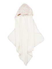 Little Dutch Pink Flowers & Butterflies Hooded Towel - Image 1 of 2