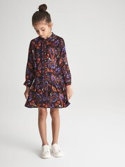 Reiss Navy Print Misha 4-9 yrs Printed Dress - Image 3 of 8