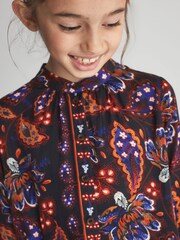 Reiss Navy Print Misha 4-9 yrs Printed Dress - Image 4 of 8