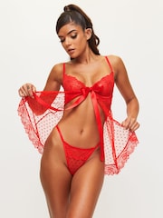 Ann Summers Red Bon Babydoll And Thong Mesh Set - Image 1 of 4