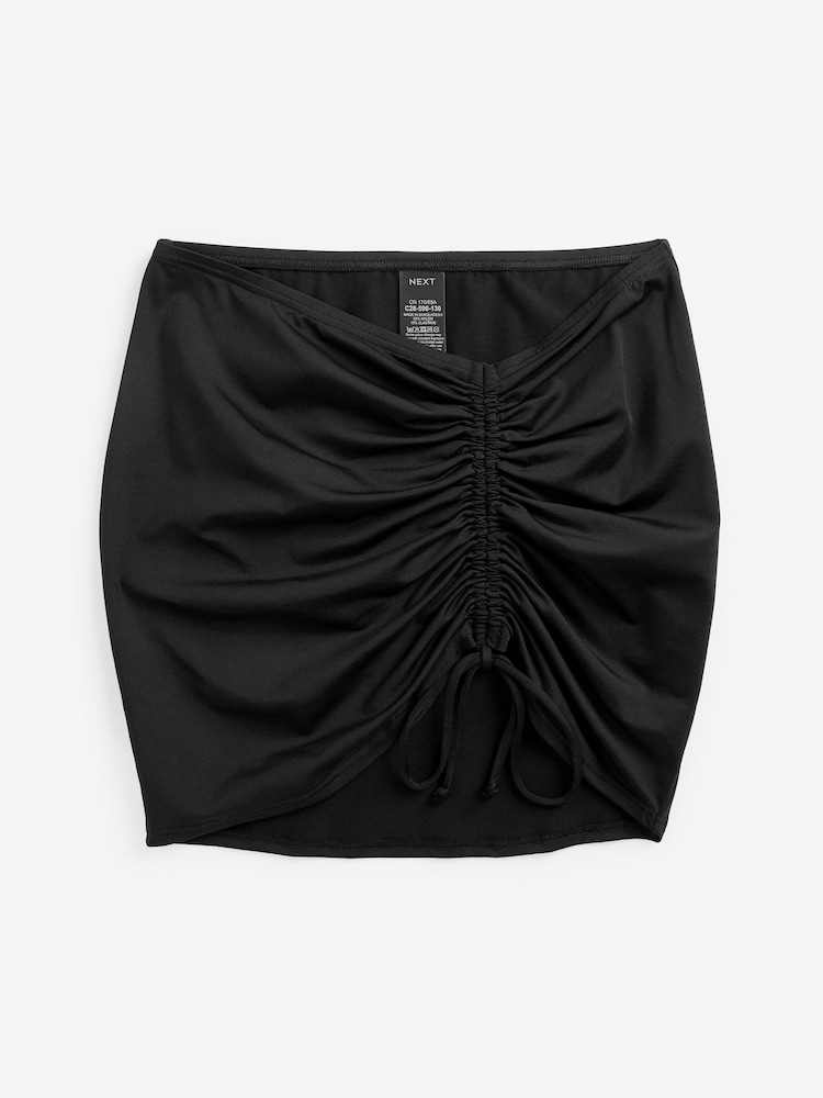 Black Ruched Swim Skirt - Image 4 of 4