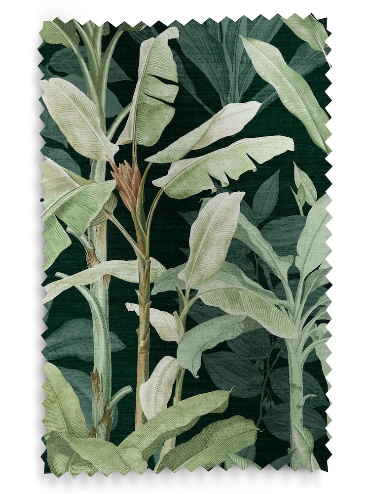 Graham & Brown Emerald Green Borneo Made to Measure Roman 100% Cotton Blind - Image 6 of 6