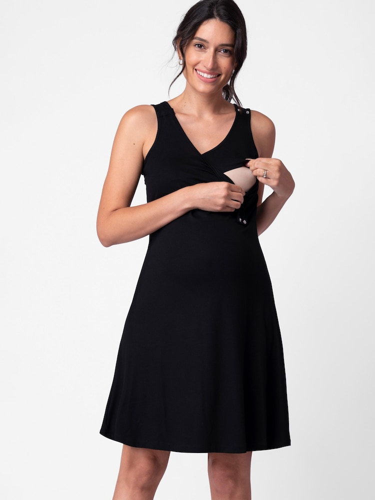 Seraphine Black Sleeveless Jersey Maternity Dress 2 Pack - Image 2 of 4