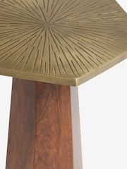 Dark Brass Hex Shaped Side Table - Image 2 of 5