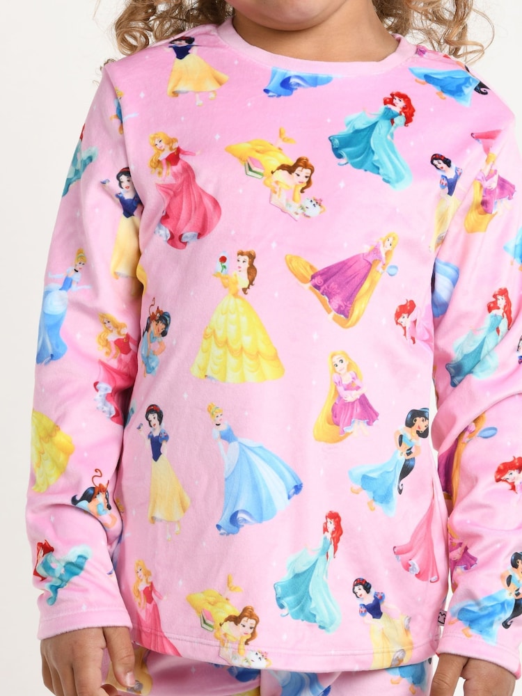Brand Threads Pink Disney Princess Girls Pyjama Set - Image 3 of 3