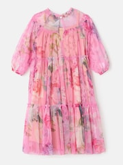 Angel & Rocket Pink Floral Eleanor Print Mesh Dress - Image 5 of 6