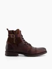 Dune London Brown Call Casual Buckle Detail Ankle Boots - Image 2 of 5