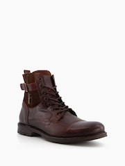 Dune London Brown Call Casual Buckle Detail Ankle Boots - Image 3 of 5