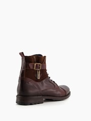 Dune London Brown Call Casual Buckle Detail Ankle Boots - Image 4 of 5